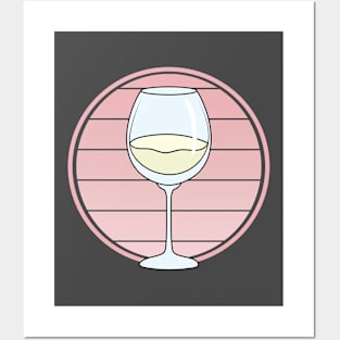 Congratulations A Toast Glass of White Wine Retro Vintage Posters and Art